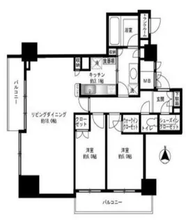 品川タワーフェイス【26階】の間取り
