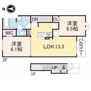 グランコートヌクイ【2階】の間取り
