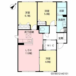 サンサン陽光 A棟【1階】の間取り