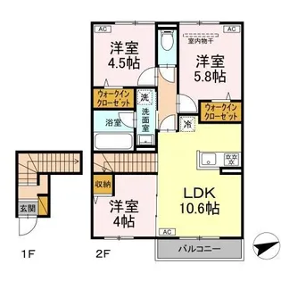 MOKURIE真鍋【2階】の間取り