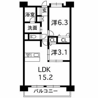 グランドパレス熊本【10階】の間取り