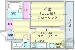 プレサント北35条【4階】の間取り
