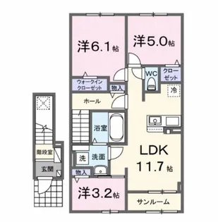 ハレアカラ【1階】の間取り