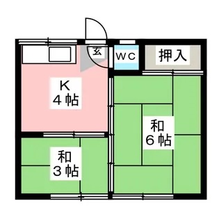 第2丸長荘【2階】の間取り
