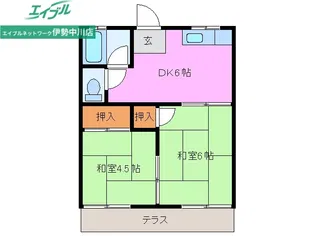 鎌田アパート 東棟【1階】の間取り