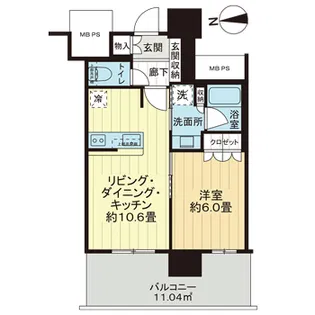 ライオンズタワー柏【7階】の間取り