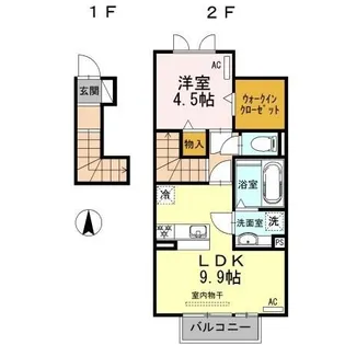 ルガールマルト B棟【2階】の間取り