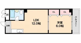 西田辺ハイツ【4階】の間取り