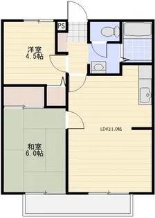 ナガシマハイツ【2階】の間取り
