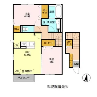長野県千曲市大字上山田【アパート】の間取り