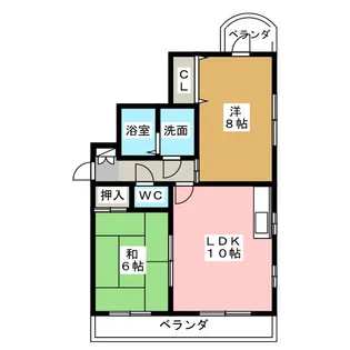 第二日比野ハイツ【4階】の間取り