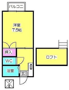 1Kの間取り画像