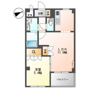 フローラ久宝寺【5階】の間取り