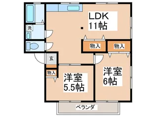 宮田ハイツ【1階】の間取り