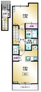 ギャレドルウェスト【2階】の間取り