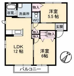 ジェネス八木 A棟【1階】の間取り