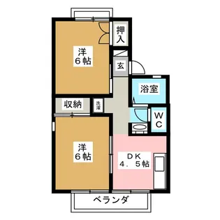 シャルム若里 C【1階】の間取り