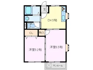 ハイツルナ【2階】の間取り