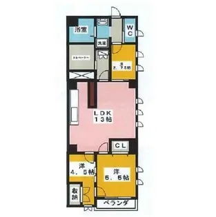 2SLDKの間取り画像