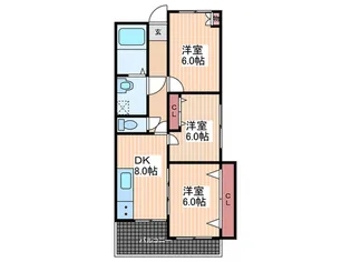 熊野第一コーポ【4階】の間取り