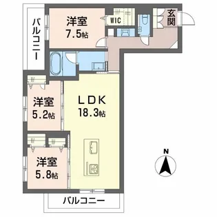 ウィステリア・ステージ真栄【3階】の間取り