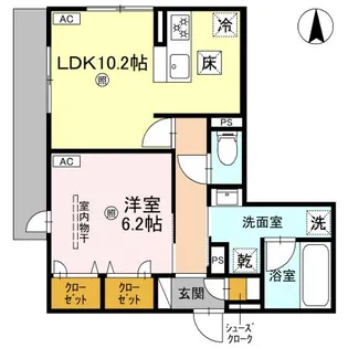 大阪府大阪市東住吉区鷹合1【アパート】の間取り