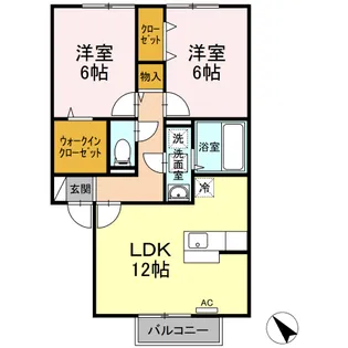 アンシャンテA棟【2階】の間取り