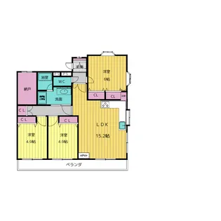 シュロス彩紅橋【3階】の間取り