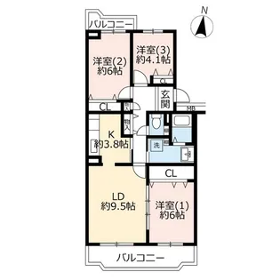 URアクティ川越【3階】の間取り