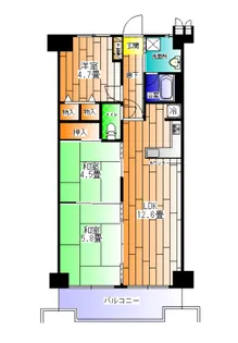 ライオンズマンション鷹取【8階】の間取り