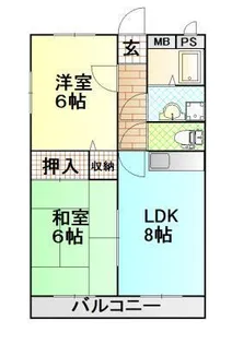 プレシャスコート新大村【2階】の間取り