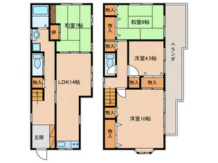 岐阜県可児市広眺ケ丘7【一戸建】の間取り
