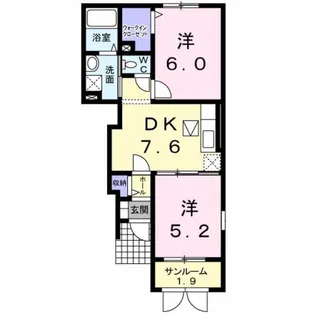 夢ハイツマツダI【1階】の間取り