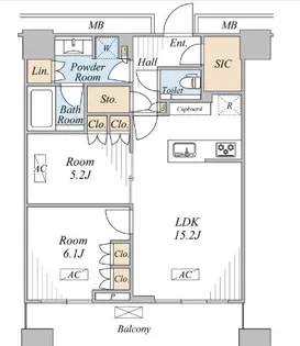 2LDKの間取り画像