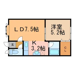 ラ シャンブル【2階】の間取り