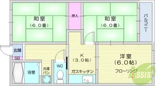 第二コーポ安久【2階】の間取り