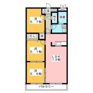 ロイヤルガーデン学園通りII【2階】の間取り