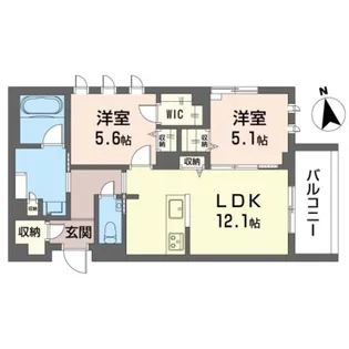 フェール シュヴァル【2階】の間取り