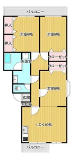 長与ステーションハイツ吉村【4階】の間取り