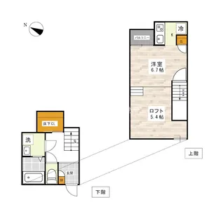 熊本県熊本市東区保田窪5【アパート】の間取り