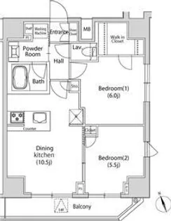 カーサスプレンディッド虎ノ門新橋【14階】の間取り