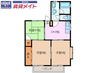 レイクハイツ【2階】の間取り