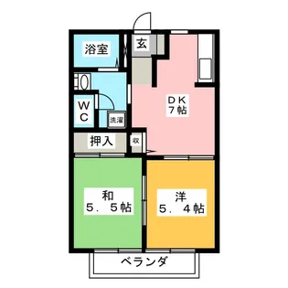 パークハイツ東宮B棟【2階】の間取り