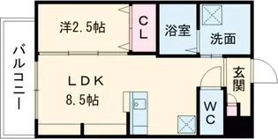 ジーイーオンズ【4階】の間取り