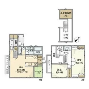 神奈川県茅ヶ崎市平和町【一戸建】の間取り