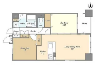 レクセルマンション上野松が谷【6階】の間取り