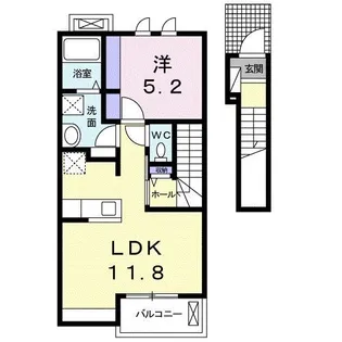 ヴィラ フォレスト・ベリーIII【2階】の間取り