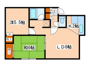 ハイムぴ-すふる【1階】の間取り