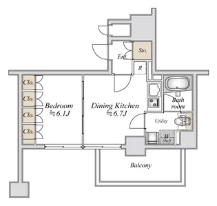 ドゥーエ日本橋【3階】の間取り
