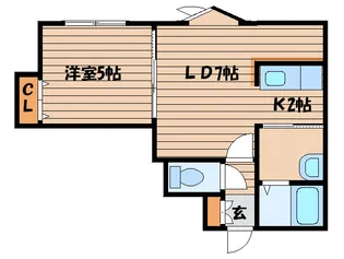 レユシ-ルN11【2階】の間取り
